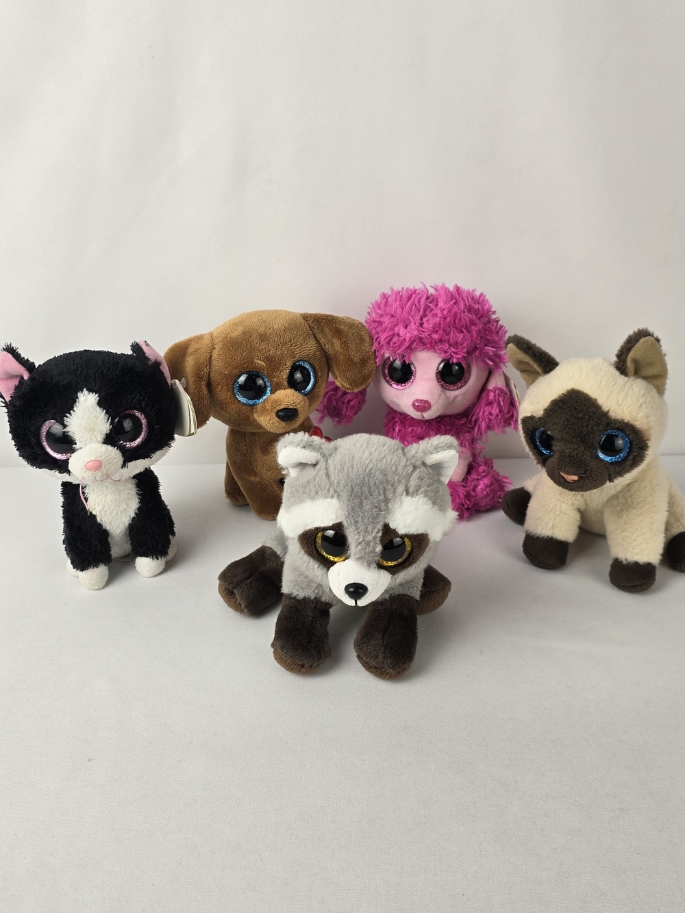 Ty Beanie Boos Set of 5 Pepper Dougie Bandit Jaden Patsey